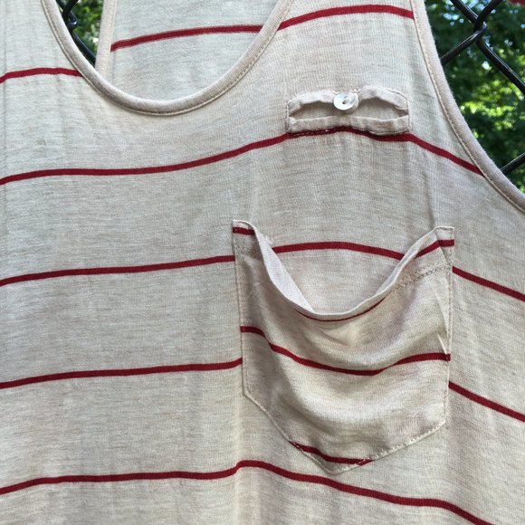 Coolwear Cream & Red Striped Tank - Picture 3 of 4